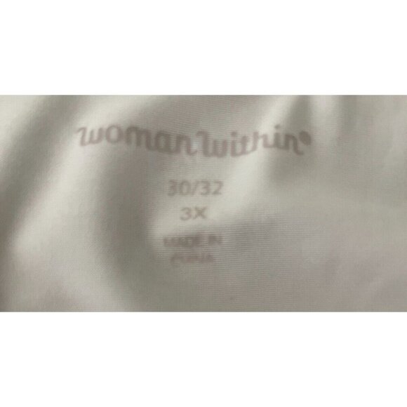 Woman Within 30/32 White-Black Crew Neck 3/4 Sleeve Zip Detail Sleeve Tunic Top - Picture 6 of 6